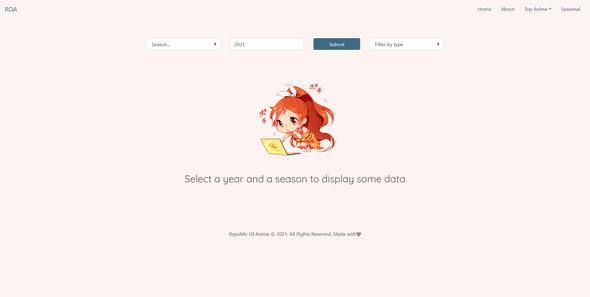 seasonal page by default