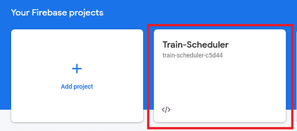 project dashboard button