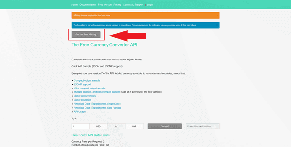 currencyconverterapi website